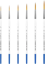 XDT#830 Rigger Artist Paint Brush 6 Piece Set Extra Long Fine Point Liner