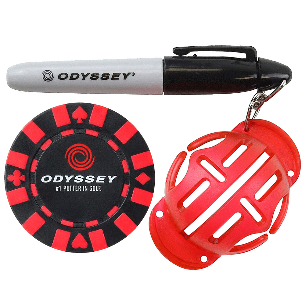 ODYSSEY EYE IT UP GOLF BALL ALIGNMENT SET & LUCKY LAS VEGAS GOLF BALL MARKER
