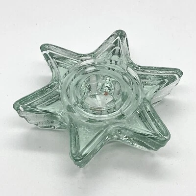 Teelichthalter in Sternform „Stern“ aus Glas Deko, Dekoration | Grün - Bild 1 von 4