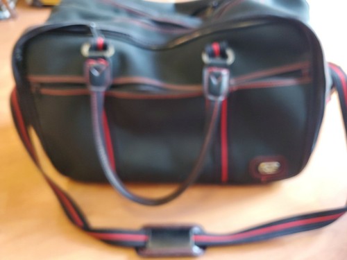 DIANE VON FURSTENBERG Weekender Travel Duffle Bag Tote Designer, Canvas Black - Picture 2 of 8