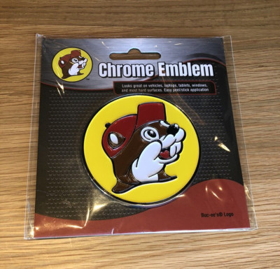 Buc-ee's Logo - Adhesive Chrome Emblem Vehicles Laptops 3 inch diameter
