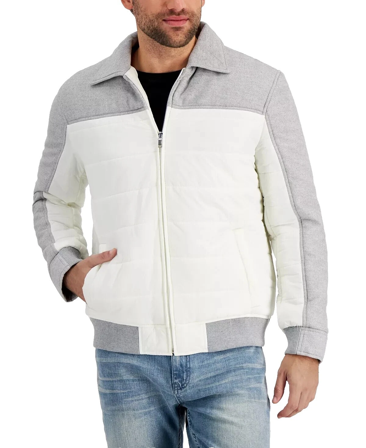 Tamaño Regular Blanco Alfani abrigos, chaquetas y chalecos para hombres