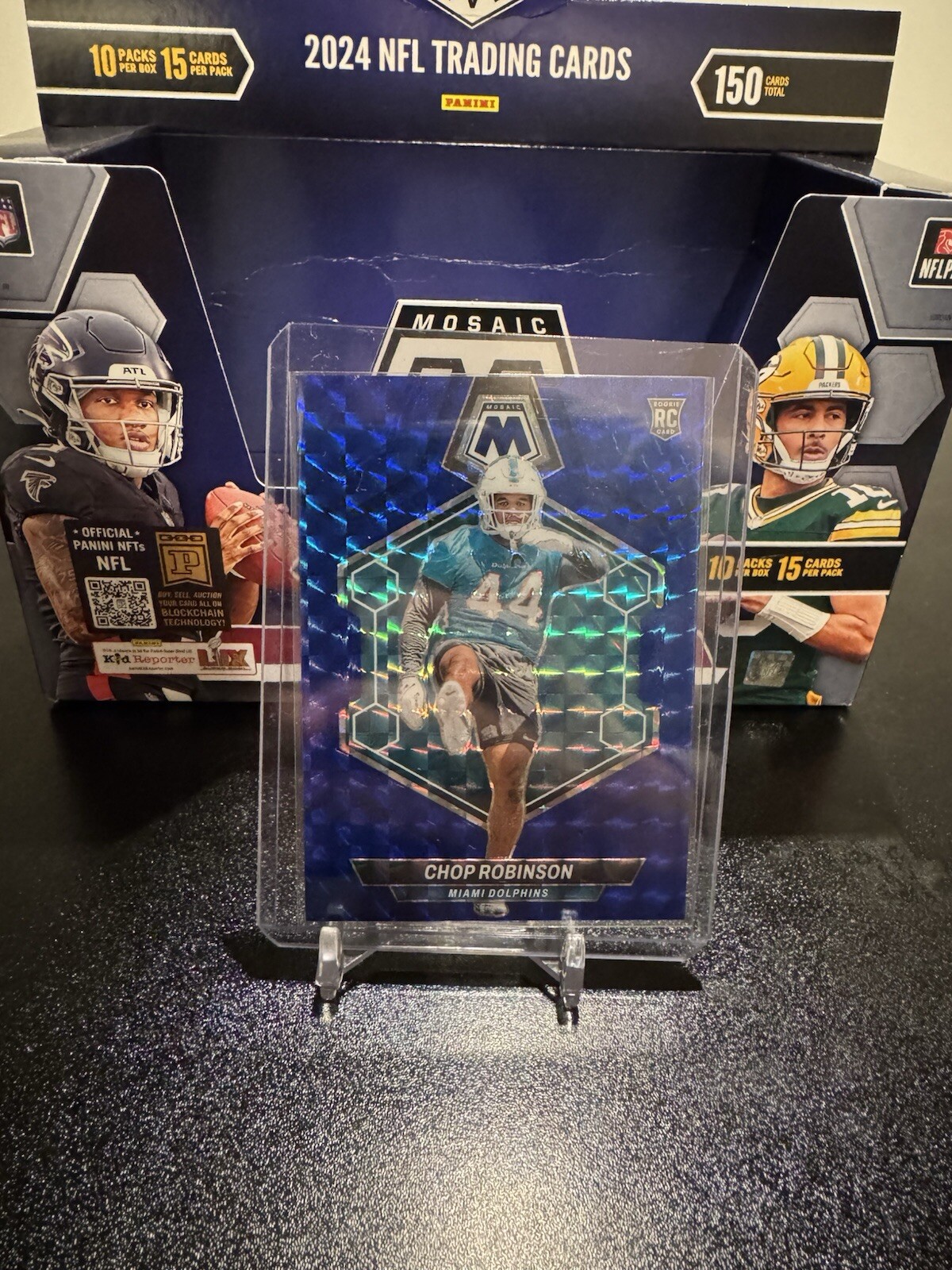 2024 Panini Mosaic - Rookies Blue Mosaic Prizm #321 Chop Robinson /99 (RC)