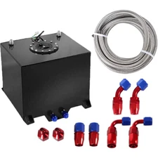 10 Gallon Aluminum Fuel Cell Gas Tank+Cap+Level Sender+Nylon Fuel Line Kit NEW