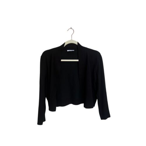 Calvin Klein Black Cardigan Open Front Knit Sweater Jacket Classic Size Medium