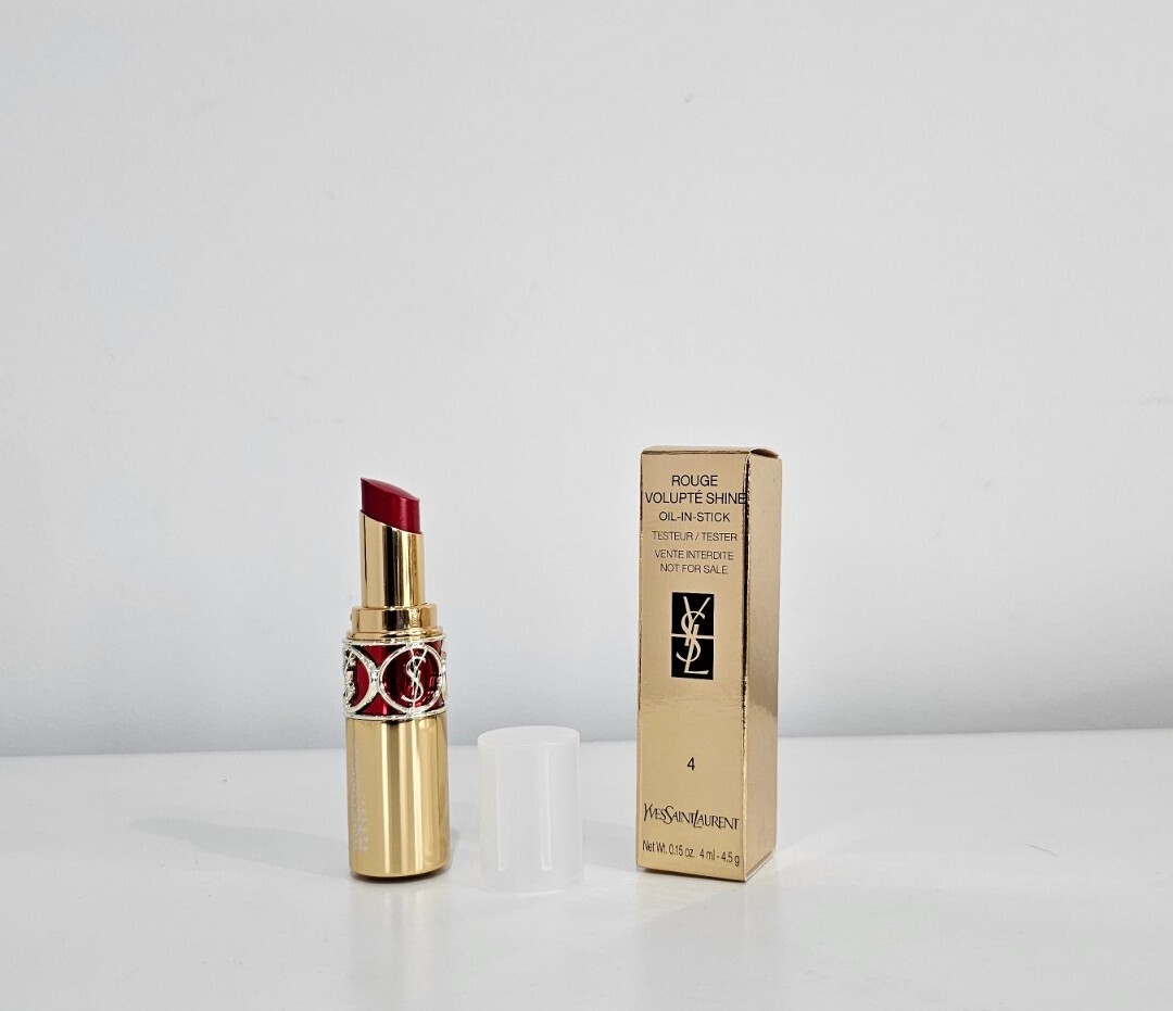 YSL Rouge Volupte Shine Oil Lipstick Rouge In New Tester