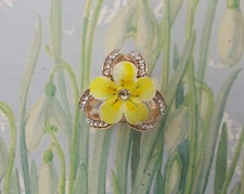 PRIMROSE SCARF RING Yellow Wedding Primrose Remembrance Scarf Ring HAND PAINTED