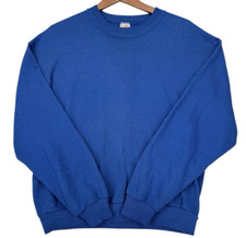 Vintage 90s Jerzees Men’s Large Blue Crewneck Sweatshirt Made in USA