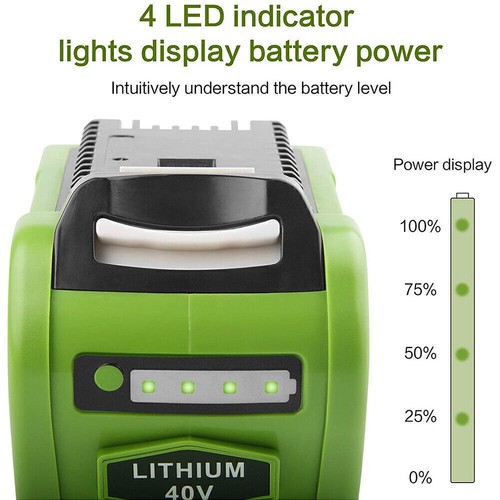 40V 8.0Ah For Greenworks G-MAX Lithium Battery /Charger 29472 29462 29252 20202 - Picture 7 of 28
