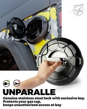 Gas Tank Cap Fuel Filler Door Cover With Lock For 2007-2018 Jeep Wrangler JK JKU