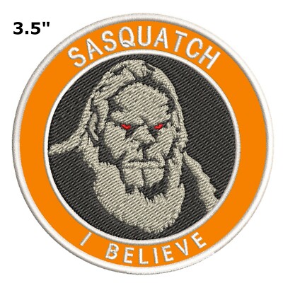 Bigfoot Lives Patch Embroidered Iron-On Cryptid Applique Legend Myth Folklore
