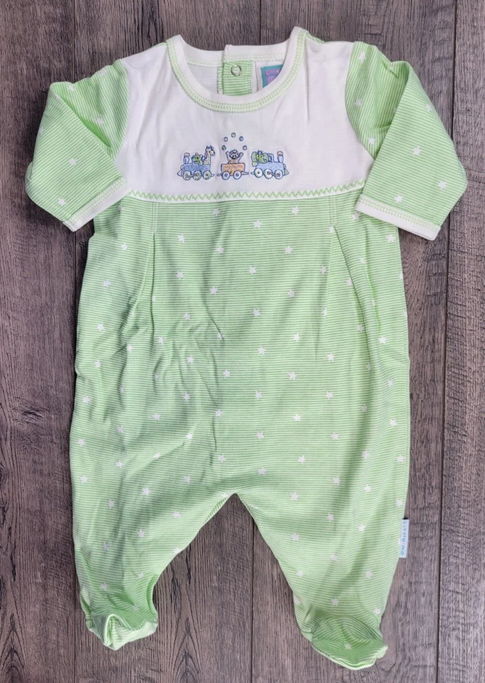 Baby Boy Clothes Nwot Vintage Little Me 3 Month Green Circus Train Outfit