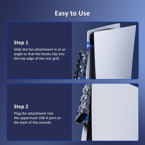 NexiGo PS5 Cooling Stand LED Fan + Dual Charger Station USB 3.0 Accessory Kit - Picture 9 of 9