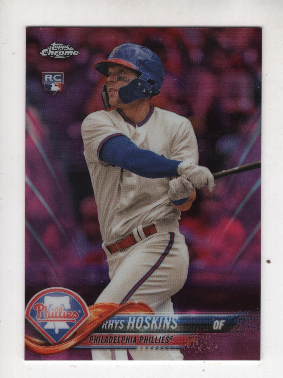 2018 Topps Chrome Update Rhys Hoskins Pink Refractor Rookie  RC #HMT28