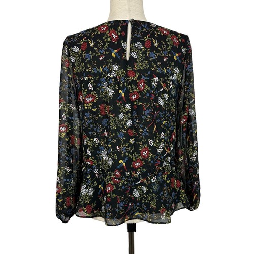 Top Madewell Mujer Pequeño Oscuro Floral Boho Transparente Volantes Hada Campesino Cachicho - Imagen 4 de 14