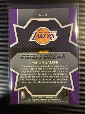 LEBRON JAMES 2023-24 PANINI PRIZM BREAK SP #3 LAKERS FREE LEBRON JAMES 2023-24 PANINI PRIZM BREAK SP #3 LAKERS FREE