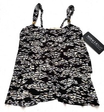 Miraclesuit Nwt Black White Gold Zari Dazzle Underwire Tankini Swim Top 8