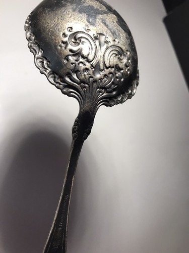 "Cuchara para servir Roger Bros A1 1847 placa de plata Berkshire tuerca ornamentada/bon-bon 9""" - Imagen 4 de 9