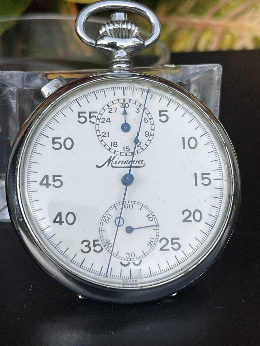 Vintage Minerva Split Seconds High Grade 11J Stop Watch Timer