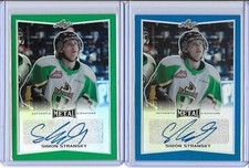 2015/16 Leaf Metal Simon Stransky WHL Prince Albert Blue Prismatic Auto RC 14/25
