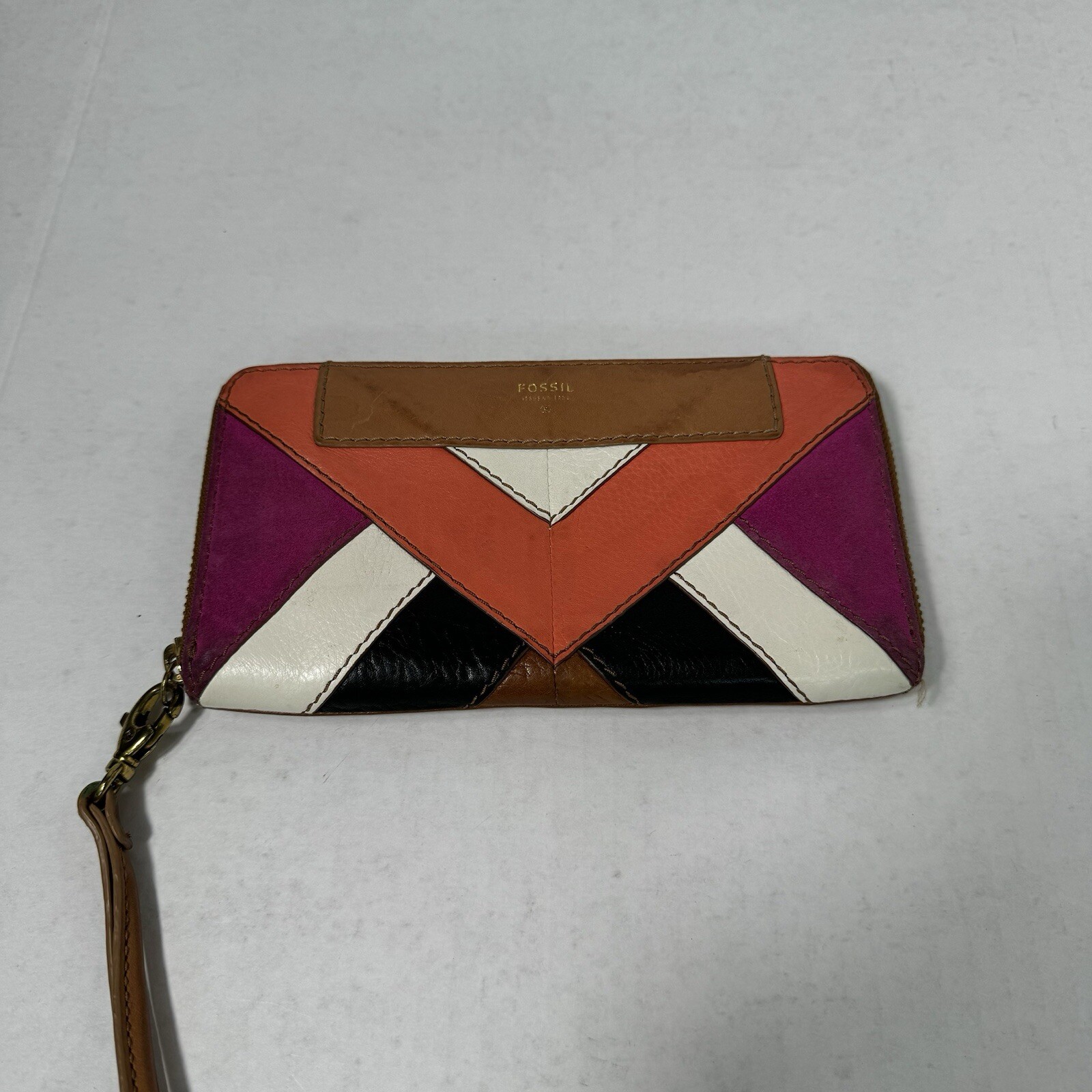 Fossil Wallet Wristlet Amanda Patchwork Leather P… - image 1