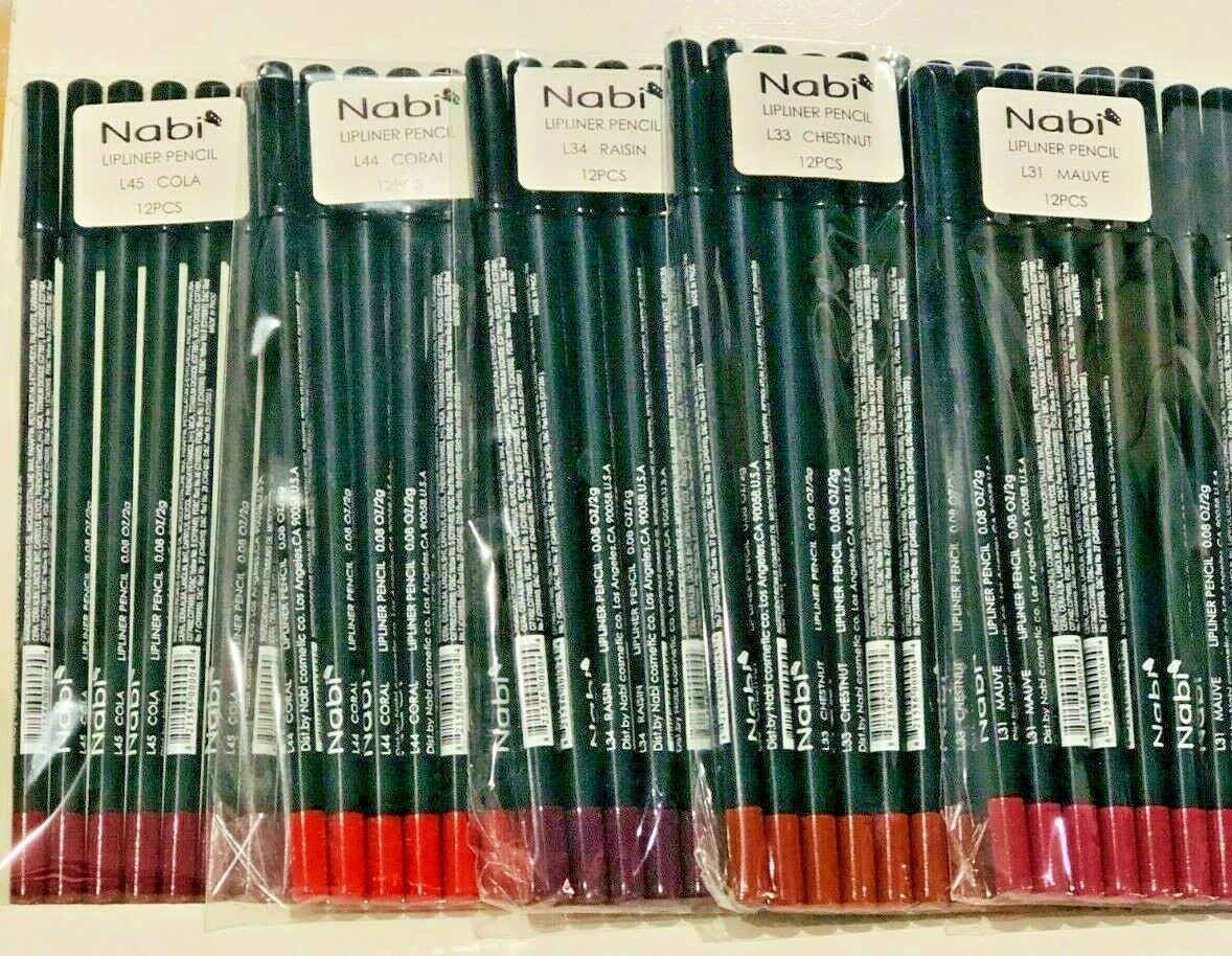 NABI LIPLINER PENCILS #12 PACK-FREE SHIPPING 7.5 LONG -CHOOSE