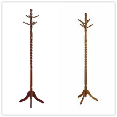 Classic Hall Tree Twist Design with 6 Hooks Hanger Wooden Coat & Hat Rack 71''