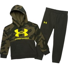 Under Armour Green Camo Fleece Hoodie and Pants Set Boys size 4