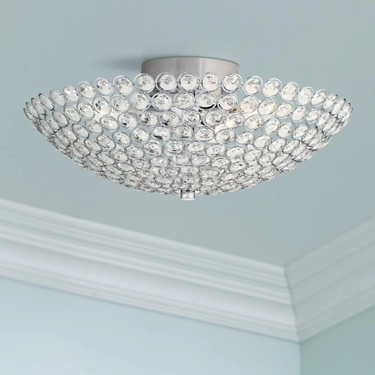 Possini Euro Design Geneva 12 Wide Crystal Ceiling Light BRAND