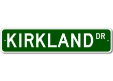 KIRKLAND Drive Custom Street Sign Personalized Last Name Aluminum Metal Plaque