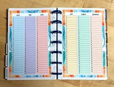 Set of 2 (Two) Month at a Glance Dashboards for use with MINI Happy Planner~