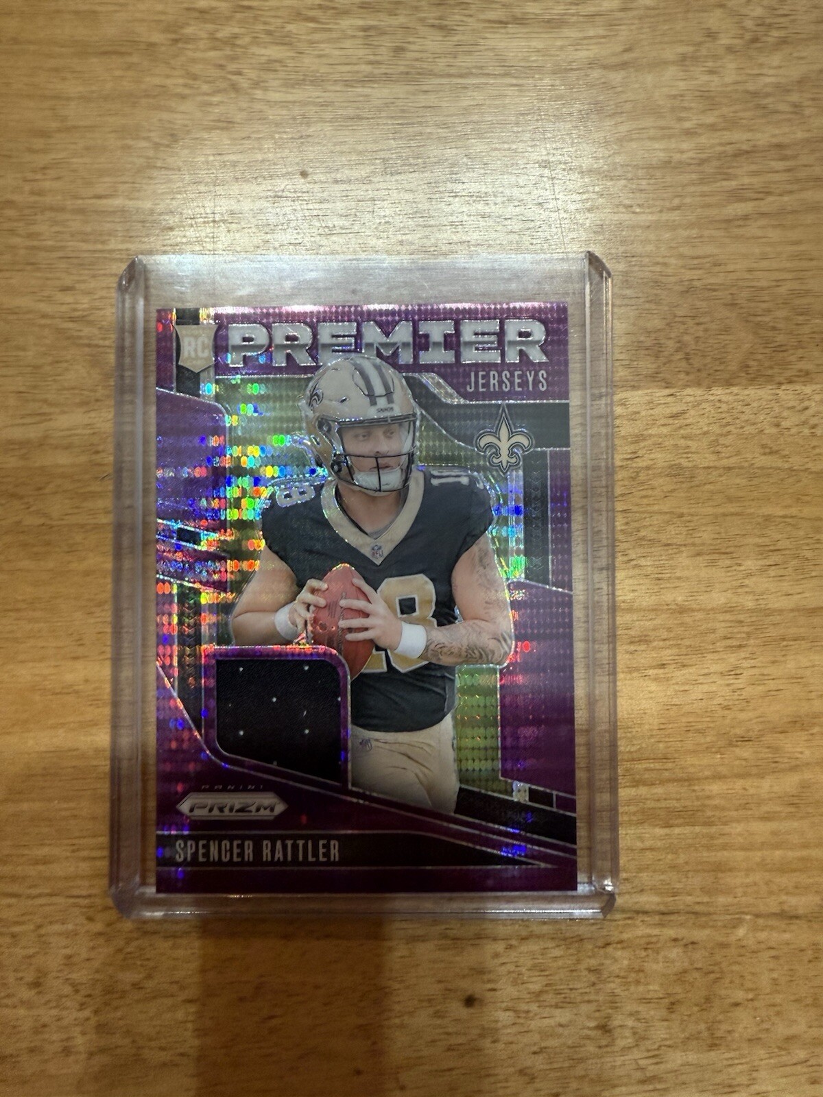 2024 Panini Prizm Spencer Rattler Premier Jerseys Patch - #PJ-SRR Purple Pulsar