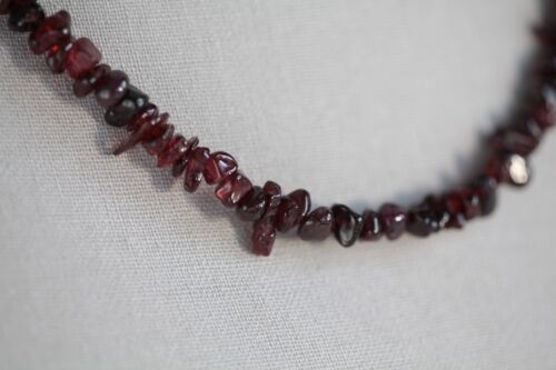RED GARNET NECKLACE WITH 925 STERLING SILVER CLASP 19" JANUARY BIRTHSTONE - Picture 2 of 4