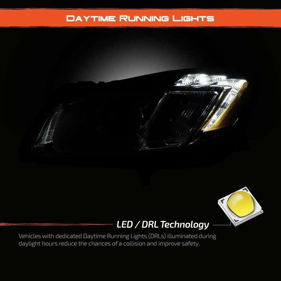Faro negro proyector HID Buick Regal 2011-2013 con LED DRL lado del conductor Foto 3 de 4