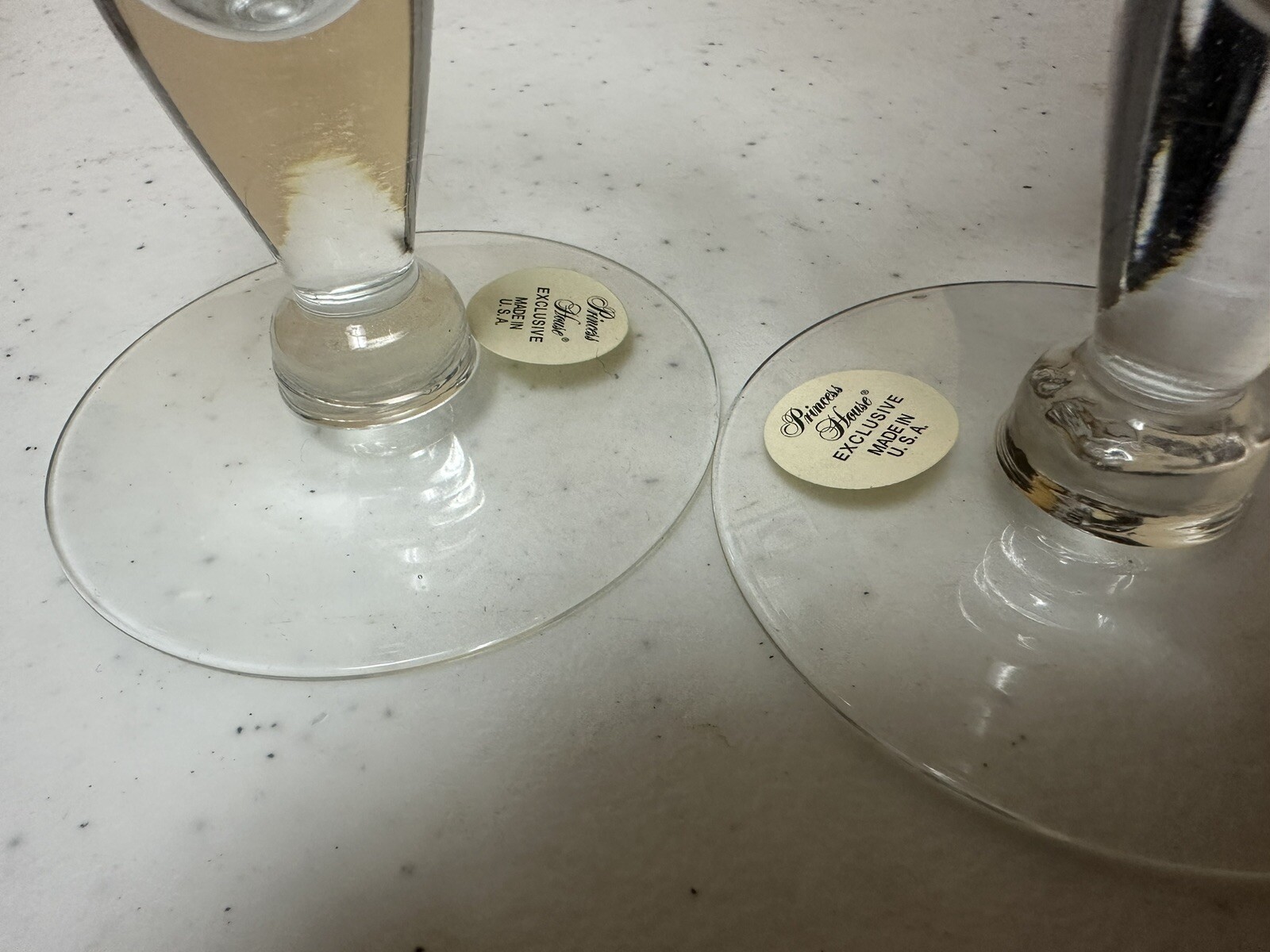 PRINCESS HOUSE Heritage Pattern Pair 4" Crystal Candlesticks Candle Holders #447