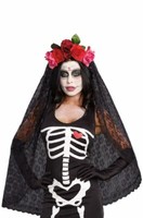 Dreamgirl Tag Der Toten ZuckerschäDel Schleier Kopfbedeckung Halloween KostüM