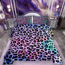 Women Cheetah Printed Bedding Comforters Twin Size, Colorful Leopard Printed ...