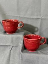 Fiesta Ware Scarlet Red Cups Set of 2 Homer Laughlin HLC USA Lead Free
