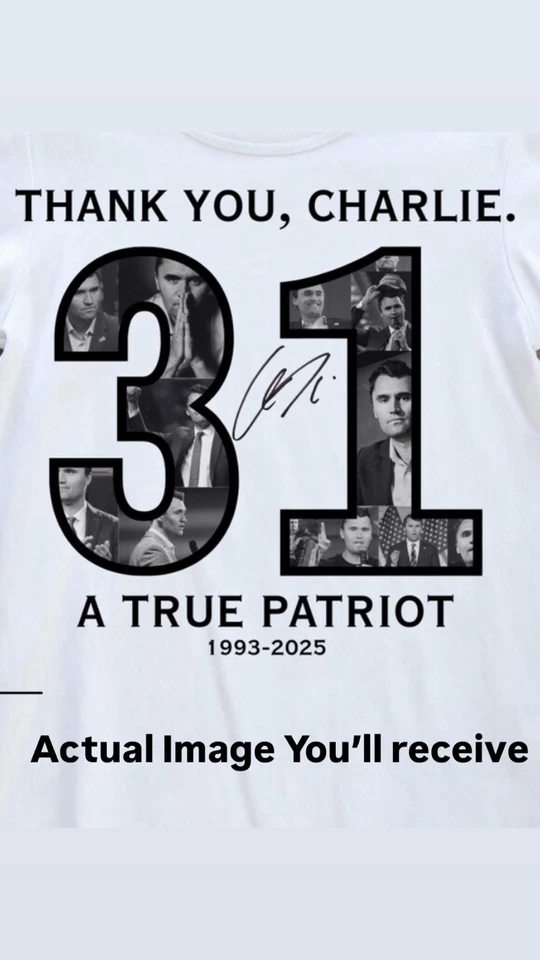 Sudadera A True Patriot Charlie Kirk blanca cuello redondo. PEQUEÑO A XXL. Foto 2 de 4