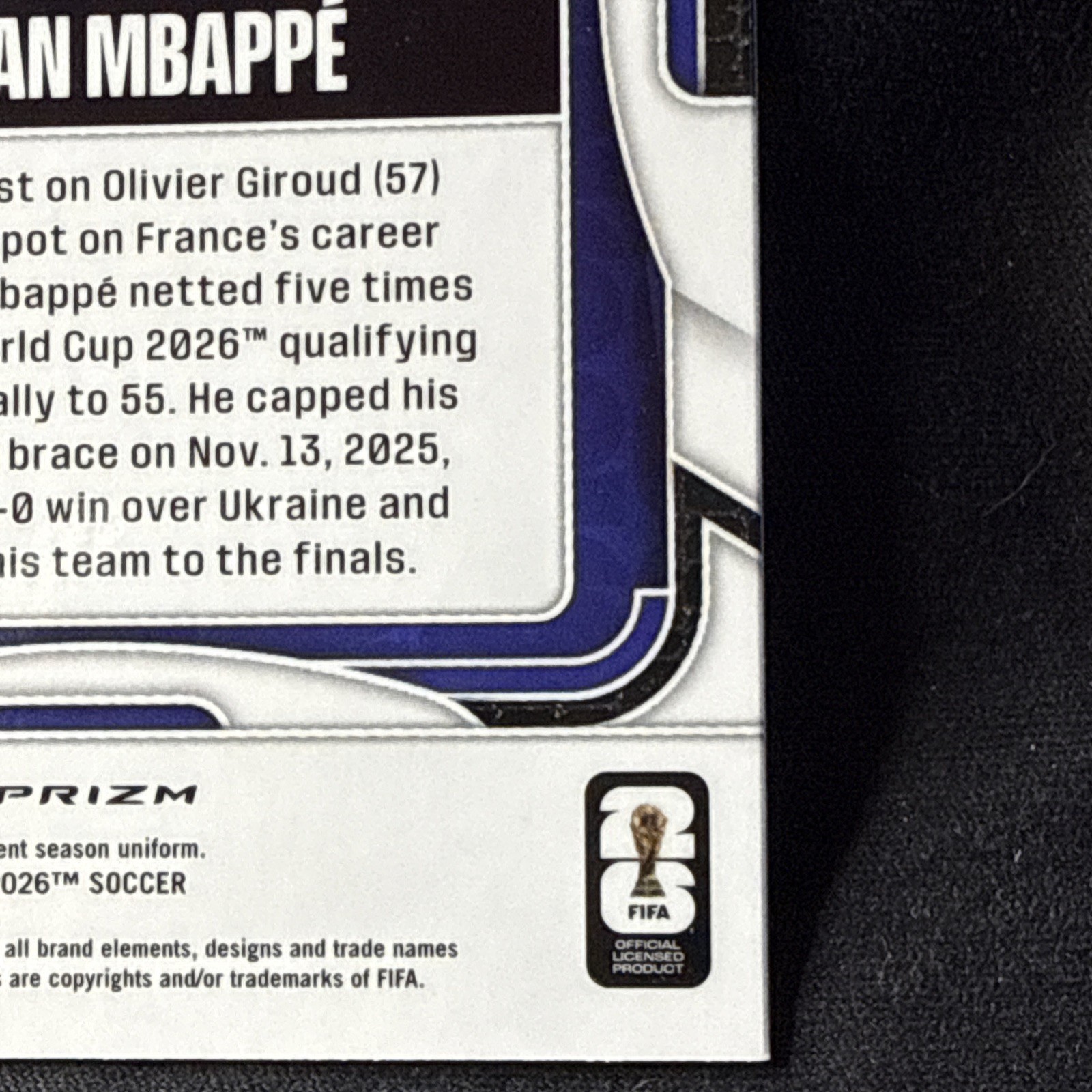 2026 Panini Prizm FIFA World Cup Kylian Mbappe Logo #d 13 /61 France Free Ship view 9