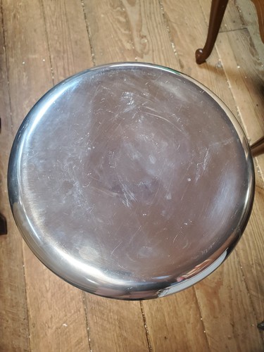 Vintage Aluminum Adjustable Round Stool 21.5"-28.5" H - Picture 3 of 20