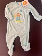 NWT Infant 3-6 mo Gymboree NEWBORN ESSENTIALS Party AQUA Cotton 1-piece ROMPER