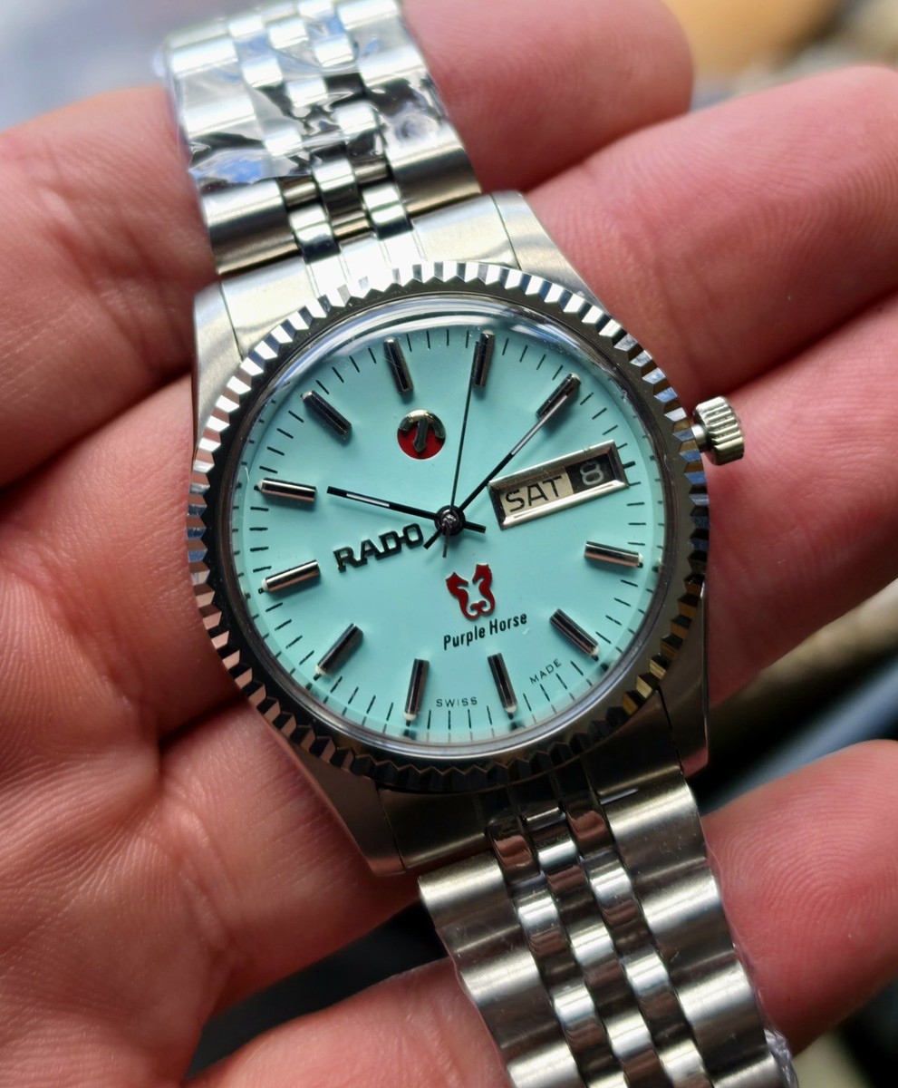 エレアコ仕様「BLUE RIDGE CUSTOM250 ジャパンヴィンテージ」 Vintage Rado Purple Horse Tiffany-Blue Swiss-Made Original