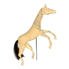 Large 14” Wooden Articulated Horse Manikin Artist’s Lay Model w/ Tail (No Base)