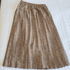 The Dress Company Melbourne Skirt Sz 8 90s Vintage Pleated Pasiley Pull-on  Knee