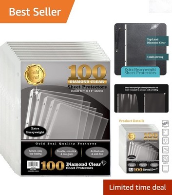 Page Protectors 100 Pack 8.5 x 11 Clear Heavyweight Top Load Sheet Protectors