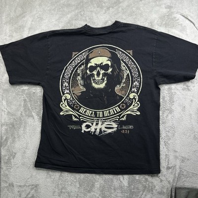 Vintage Y2K The Che Lives Skull Rebel to Death SIZE 2XL Gold Series Back Print