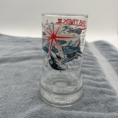 Star Trek 3 Search For Spock Glass Vintage 1984 Taco Bell Enterprise Destroyed