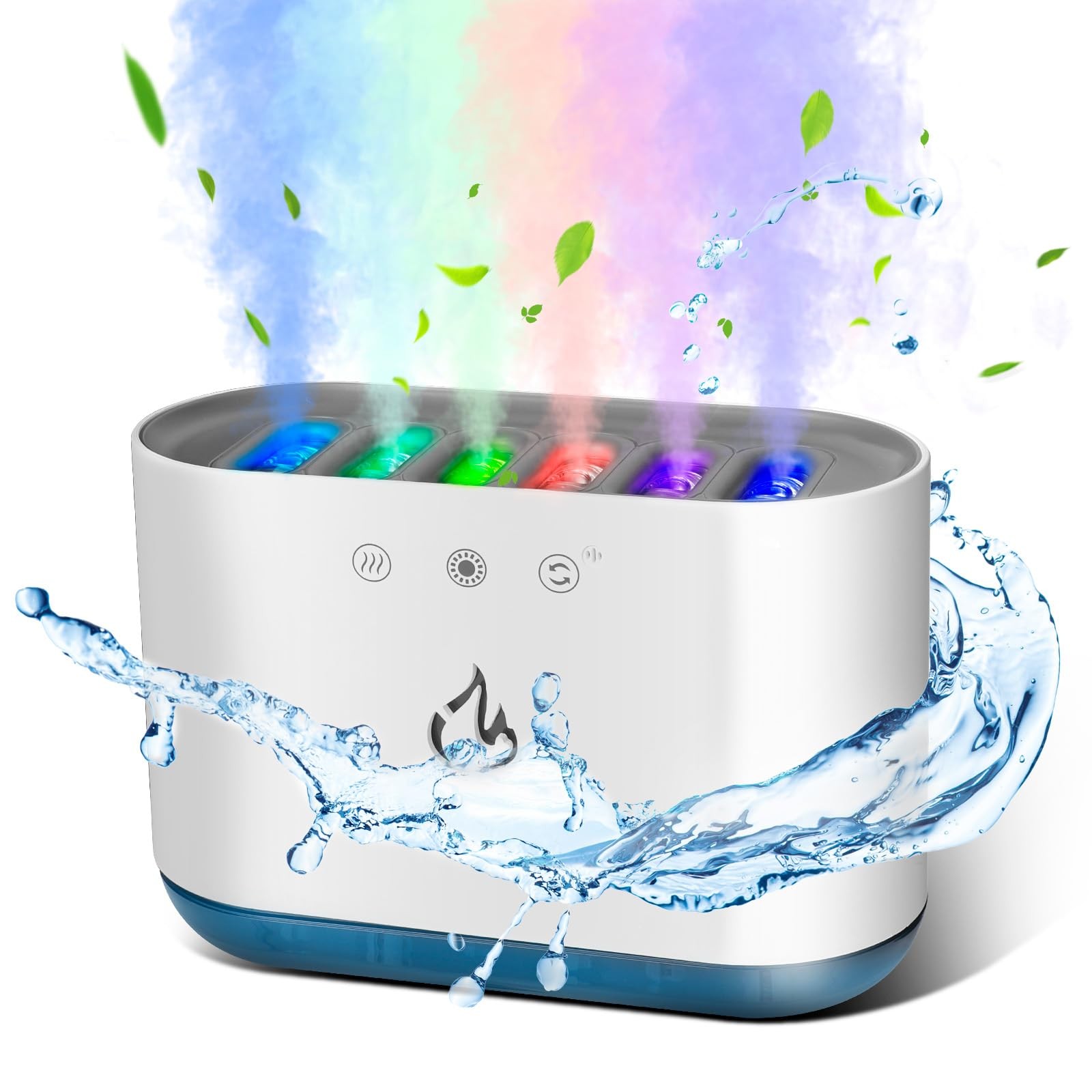 AiQInu Umidificatore 900ML, Dinamico Pick-up Humidifier con 6 Ugelli e 7 (r1C)