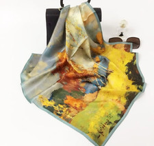 100 Silk Mulberry 27'' open country Print Shawl Bandanna Scarf Neckerchief new